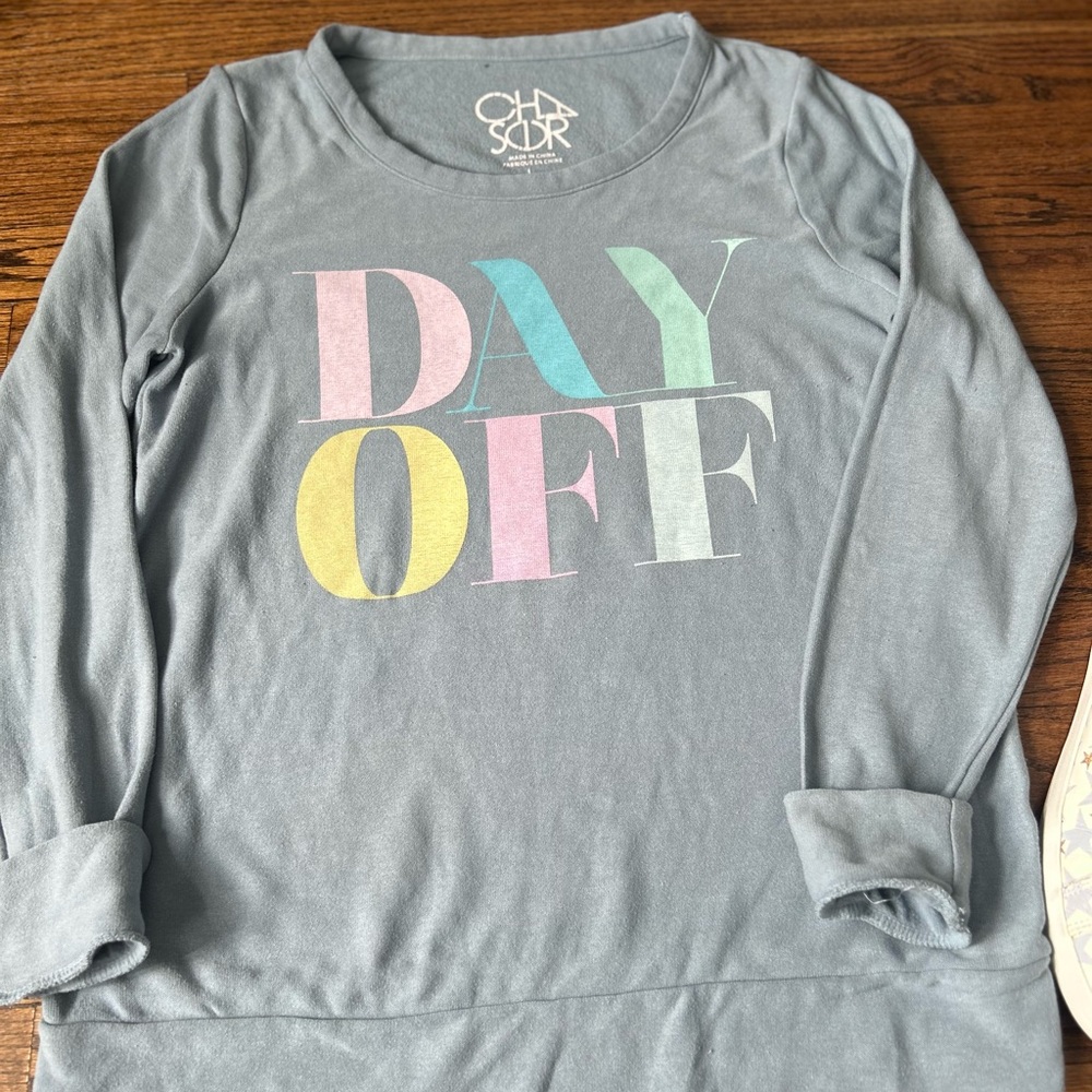 Chaser Women's Crew Neck Sweater - Gray/Blue